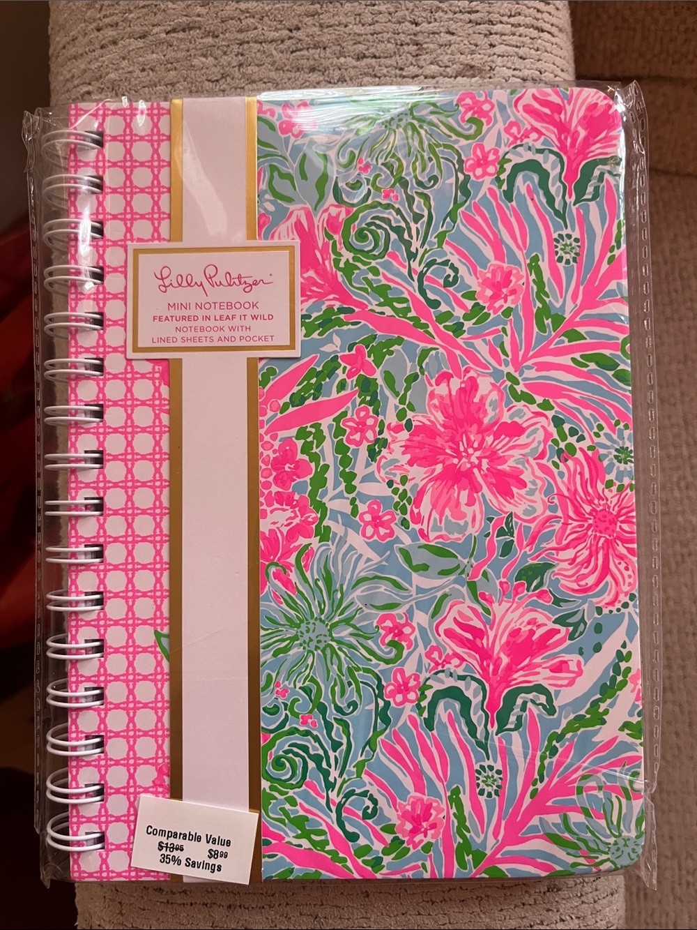 Lilly Pulitzer Pink and Green Floral Spiral Notebook